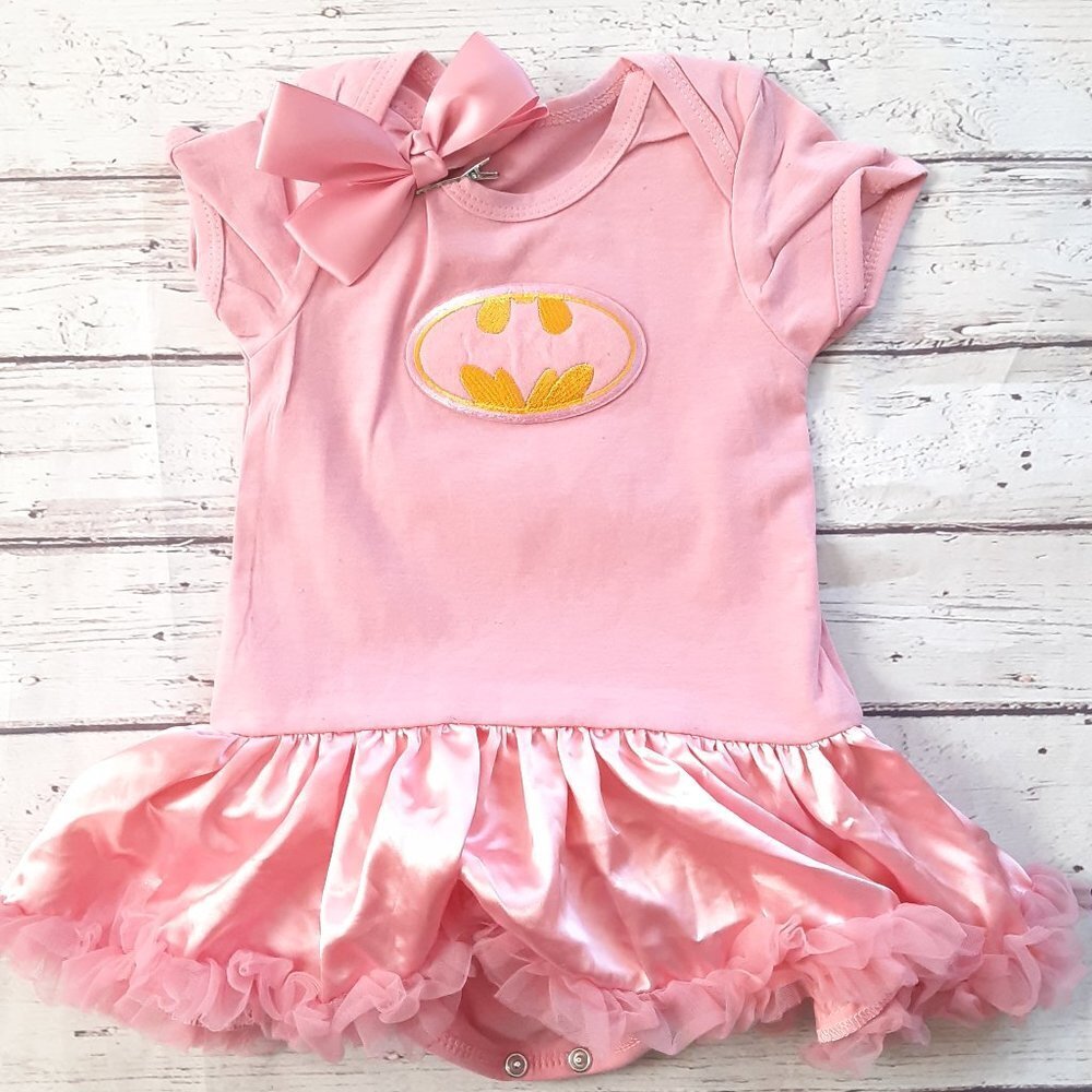 Pink Batman Tutu Dress Baby Girl 3-6M